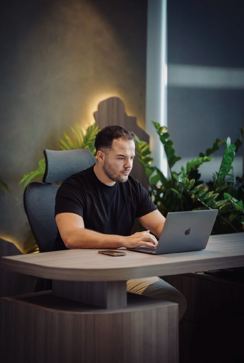 Kieran Griffiths, CEO and Founder, at his desk